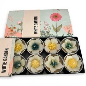 2 boxes of White Garden Floral Tealight Candles